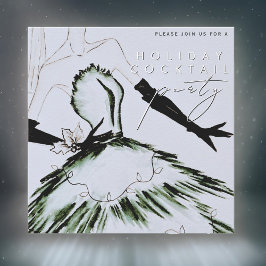 Invitación Watercolor Vogue Fashion Holiday Cocktail Fiesta