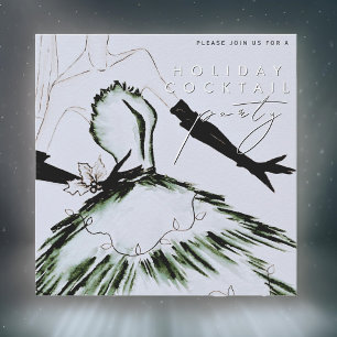 Invitación Watercolor Vogue Fashion Holiday Cocktail Fiesta