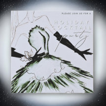 Watercolor Vogue Fashion Holiday Cocktail Fiesta