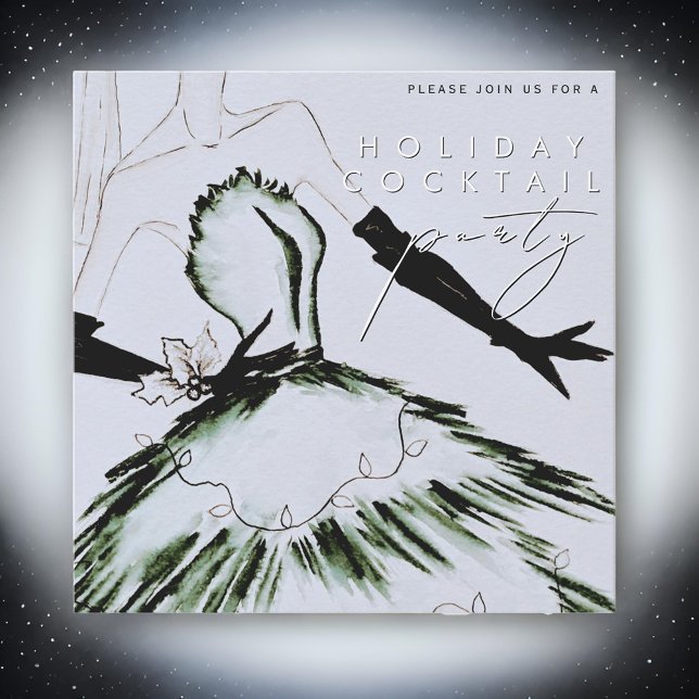 Invitación Watercolor Vogue Fashion Holiday Cocktail Fiesta (Subido por el creador)