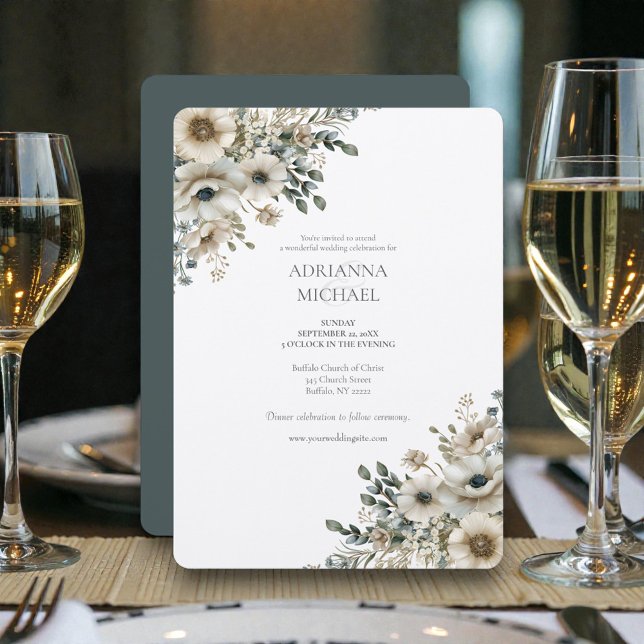 Invitación Watercolor Wedding Flowers (Subido por el creador)