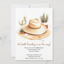 Invitación Watercolor Western Adventure Boy Baby Shower