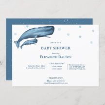 Watercolor Whales Ocean Baby Shower
