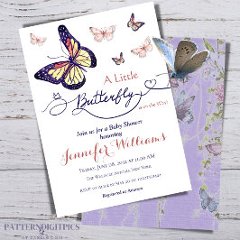 Invitación Watercolor Whimsical Butterfly Garden Baby Shower