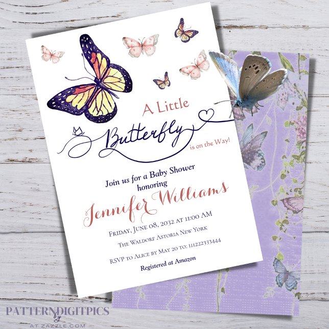 Invitación Watercolor Whimsical Butterfly Garden Baby Shower (Subido por el creador)