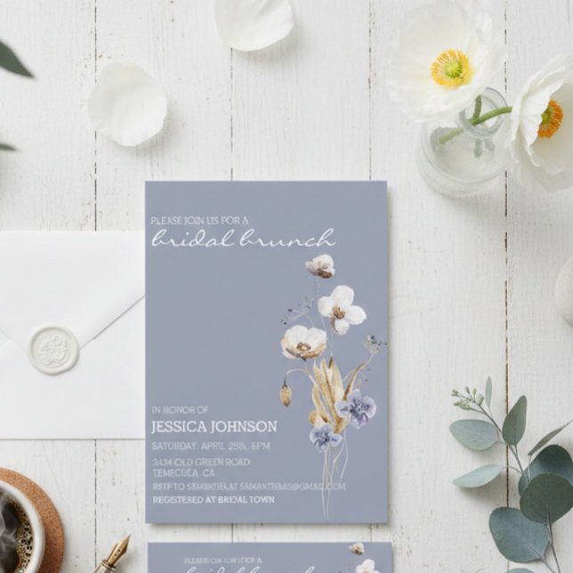Invitación Watercolor Whimsical Wild Flower Bridal Brunch (Subido por el creador)