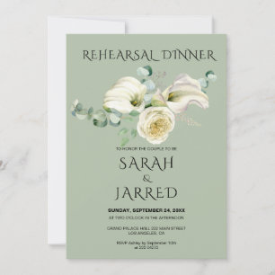 Invitación Watercolor White Calla Lilies Ensayo Bouquet