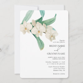 Invitación Watercolor White Orchids Floral Wedding