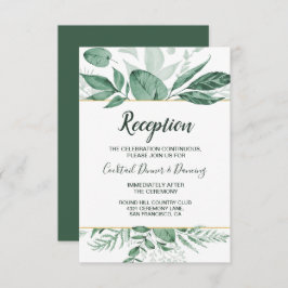 Invitación Watercolor Wild Leaves Hunter Green Boda
