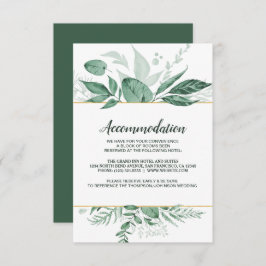 Invitación Watercolor Wild Leaves Hunter Green Boda