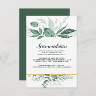 Invitación Watercolor Wild Leaves Hunter Green Boda