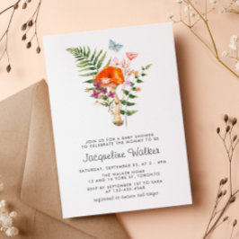 Invitación Watercolor Wild Mushroom Baby Shower