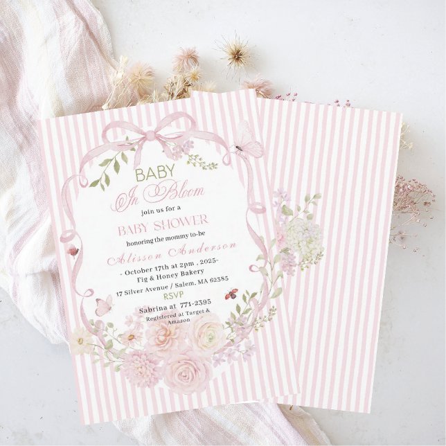 Invitación Watercolor Wildflower  Baby in Bloom Baby shower (Subido por el creador)