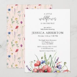 Invitación Watercolor Wildflower Baby Shower
