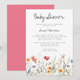 Invitación Watercolor Wildflower Baby Shower