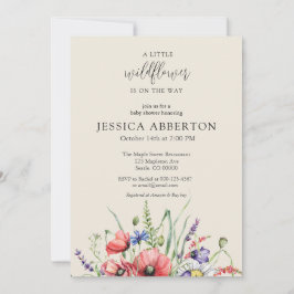 Invitación Watercolor Wildflower Baby Shower
