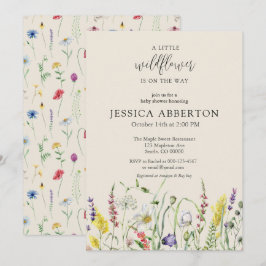 Invitación Watercolor Wildflower Baby Shower
