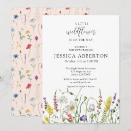 Invitación Watercolor Wildflower Baby Shower
