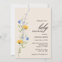 Invitación Watercolor Wildflower Boho Baby Shower