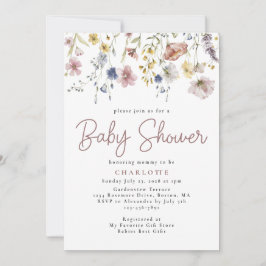Invitación Watercolor Wildflower Garden Baby Shower