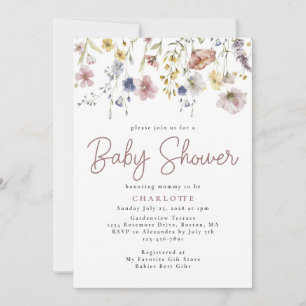 Invitación Watercolor Wildflower Garden Baby Shower
