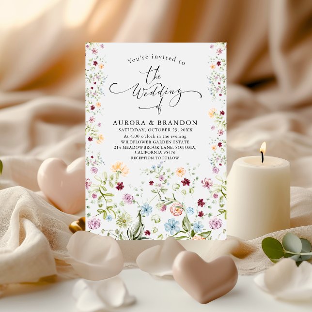Invitación Watercolor Wildflower Garden Floral Wedding  (Subido por el creador)