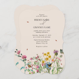 Invitación Watercolor Wildflower Garden & Insecs Boda Inv