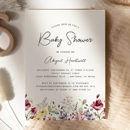 Invitación Watercolor Wildflowers Baby Shower