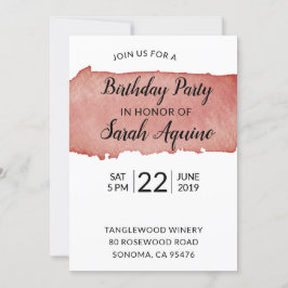 Invitación Watercolor Wine Stain Winery Fiesta de cumpleaños
