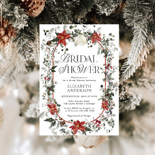 Invitación Watercolor Winter Floral Bridal Shower