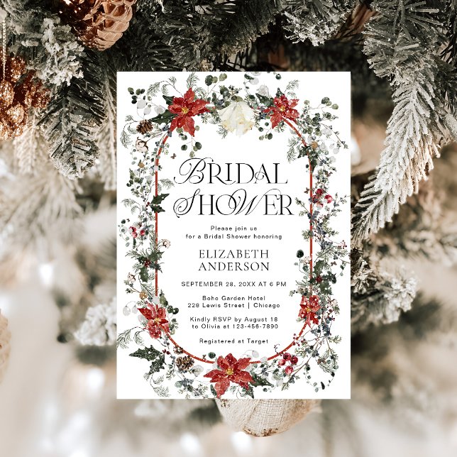 Invitación Watercolor Winter Floral Bridal Shower (Subido por el creador)