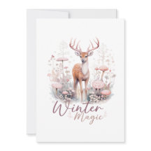 Watercolor Winter Magic Deer