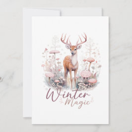 Invitación Watercolor Winter Magic Deer