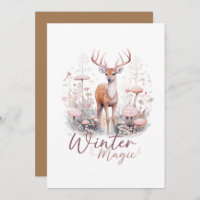 Watercolor Winter Magic Deer
