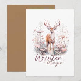 Invitación Watercolor Winter Magic Deer