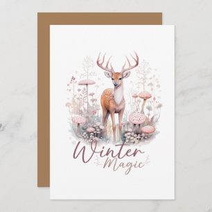 Invitación Watercolor Winter Magic Deer
