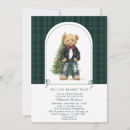 Invitación Watercolor  Winter  Teddy bear ChristmasInvitation