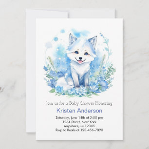 Invitación Watercolor Wolf Cub Boy Baby Shower