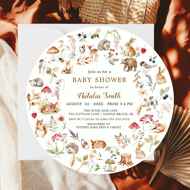 Invitación  Watercolor Woodland Animals Baby Shower (Subido por el creador)