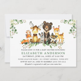 Invitación Watercolor Woodland Animals Photo Shower