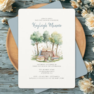 Invitación Watercolor Woodland Forest Baby Shower