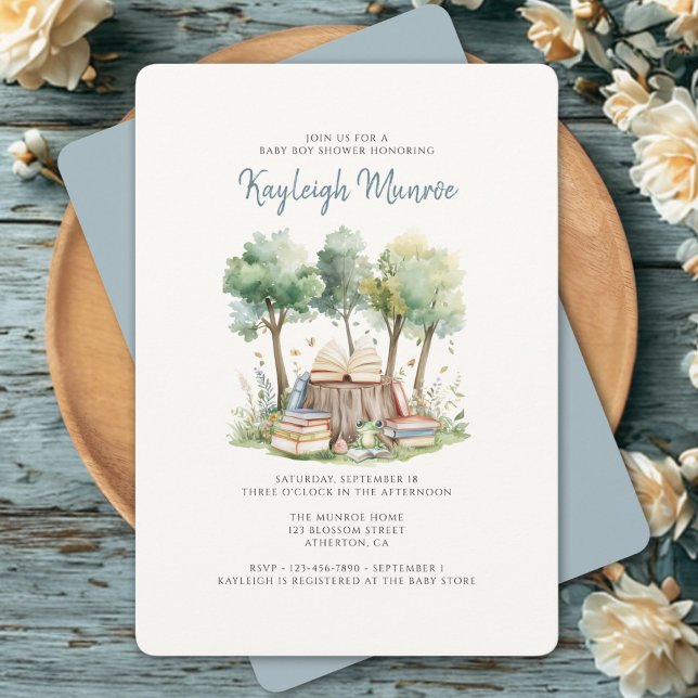 Invitación Watercolor Woodland Forest Baby Shower (Subido por el creador)