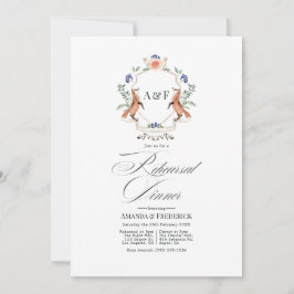 Invitación Watercolor Woodland Laurel Escudo Ensayo Cena