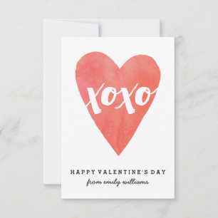 Invitación Watercolor XOXO Classroom Valentine