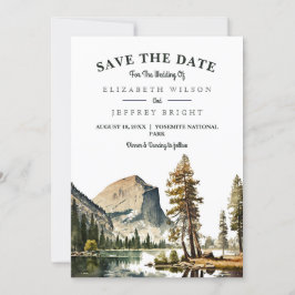 Invitación Watercolor Yosemite Boda del Parque Nacional Ca US