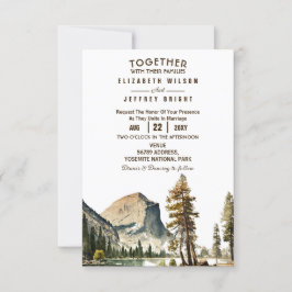 Invitación Watercolor Yosemite Boda del Parque Nacional Ca US