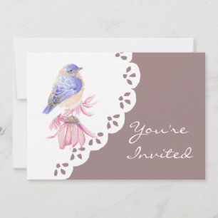Invitación WatercolorEastern Bluebird Blue Bird Art