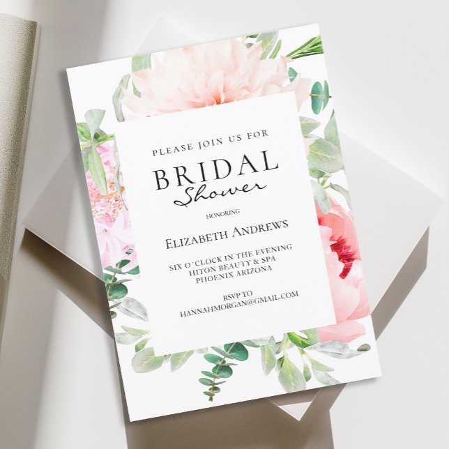 Invitación Watercolour Botanical Spring Bridal Shower (Subido por el creador)