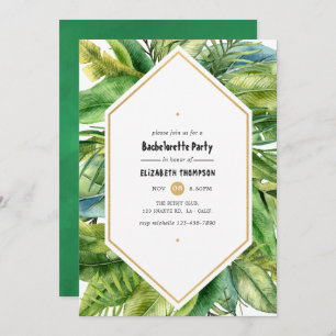 Invitación Watercolour Tropical Summer Bachelorette Party