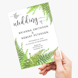Invitación Watercor Floral Green Fern deja Boda